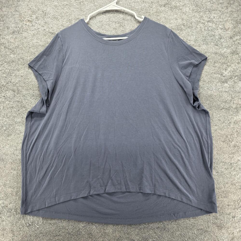 Athleta T-Shirt Womens XL Blue Crew Neck Short Sleeve Relaxed Stretch Jersey